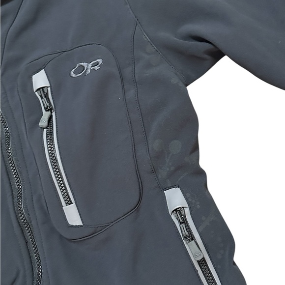 Outdoor Research Women's Small Black Ventia Hybrid Softshell Rain Jacket - Picture 4 of 7